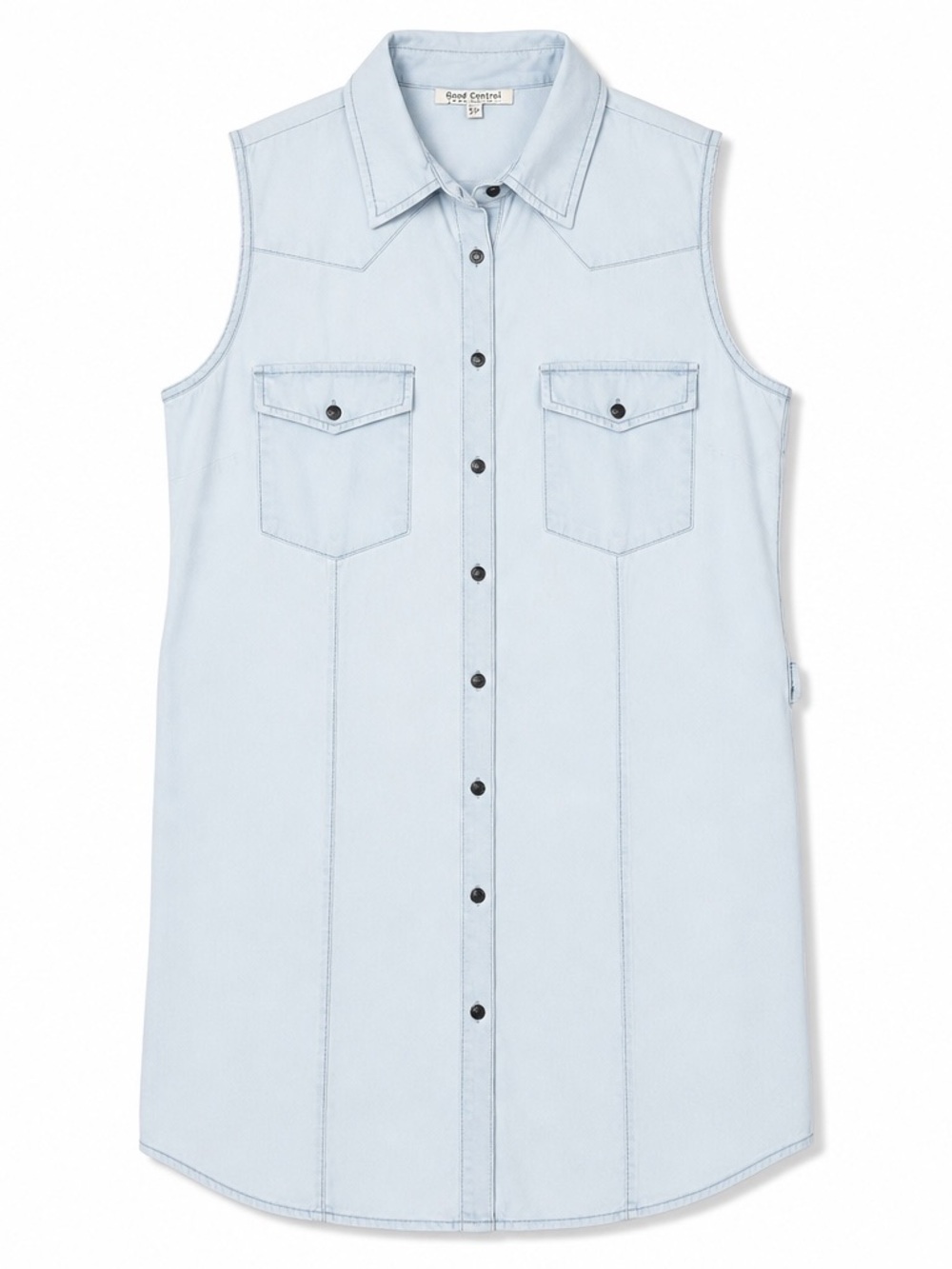 Speed Control 100% Cotton Light Blue Denim Shirt Dress 2X